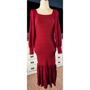 Anthropologie Smocked Knit Midi Dress XS